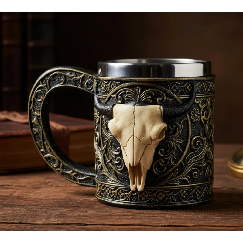 Tazon 3D Resina Calavera de Buey