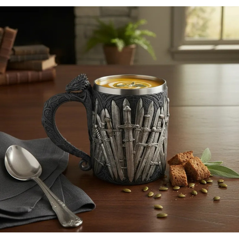 Tazon 3D Resina y Acero Espadas