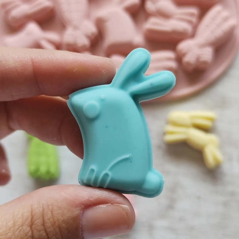 Molde silicona diseño conejos globos