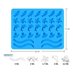 Molde de silicona diseño bajo el mar con gusanos